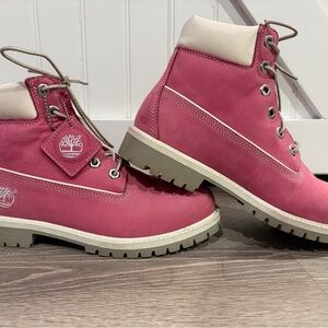 Timberland Pink and Cream Women's Boots
